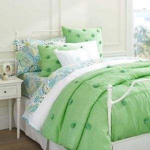 Pottery Barn Teen Bedding Green Twin Size Quilt Sham Poshmark